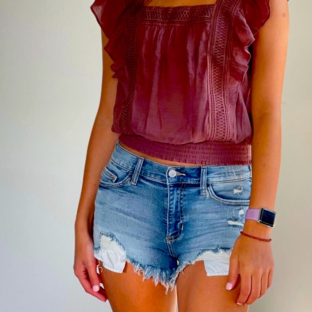 Distressed Mid-Rise Shorts - Picture 3 of 4
